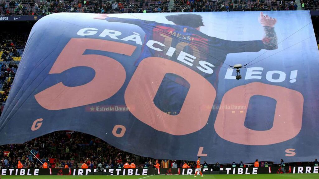 500 goals with Barcelona