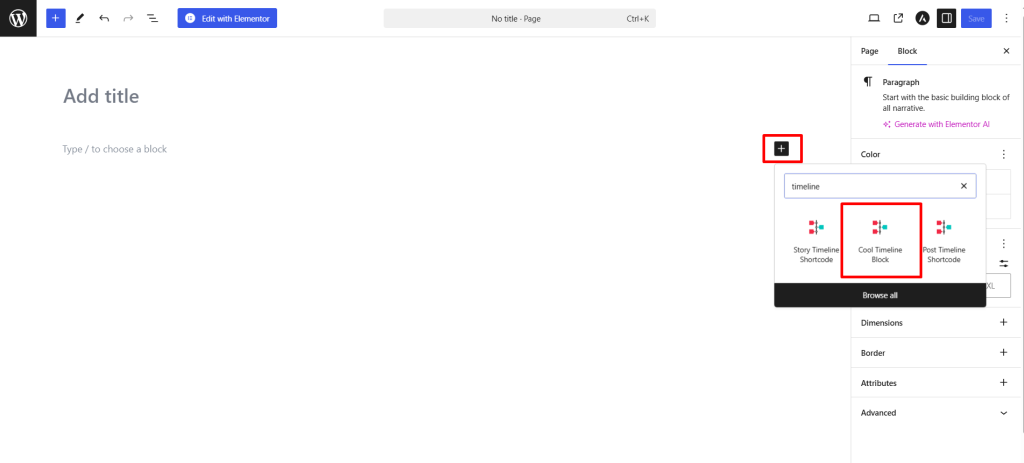 Search Cool Timeline Block