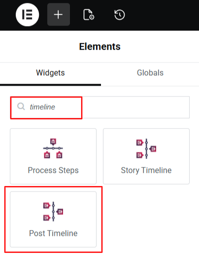 add post timeline in elementor
